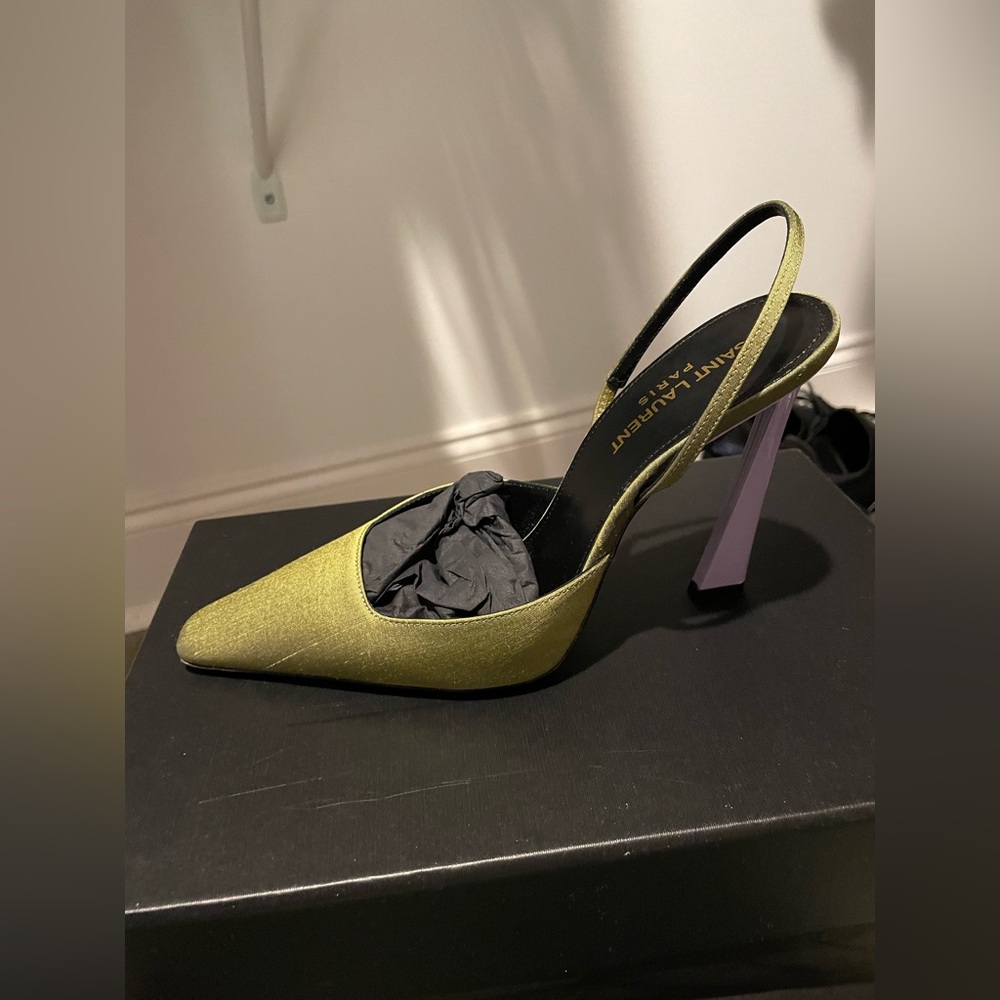Brand new Saint Laurent slingback heels comes with box and dust bag